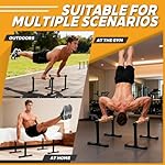 Wooden Parallel Bars 20" Length 12" Height,Dip Bar with Thick Beech Handles, Push-up stands for Handstand, L-Sit, Gymnastics, Strength Training Home Gym,Anti-slip Mats, Easy to Install,700lbs - Image 5