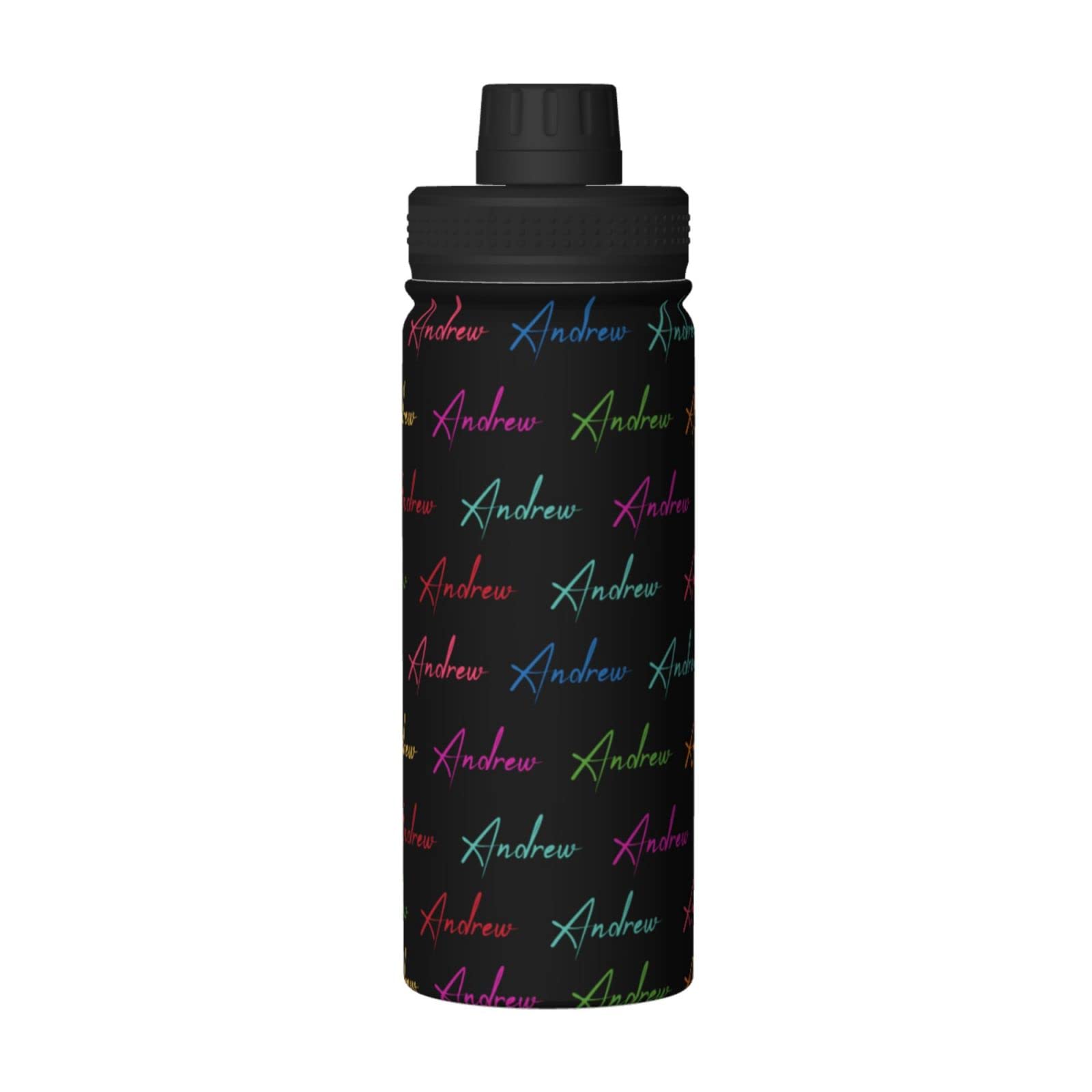 Naispanda Personalized Water Bottle with Name Text- 511ml Custom Stainless Steel Water Bottle with Face Photo Text Customized Double Wall Insulated Water Bottle Gift for Women Men (Name Custom-10) — image 1