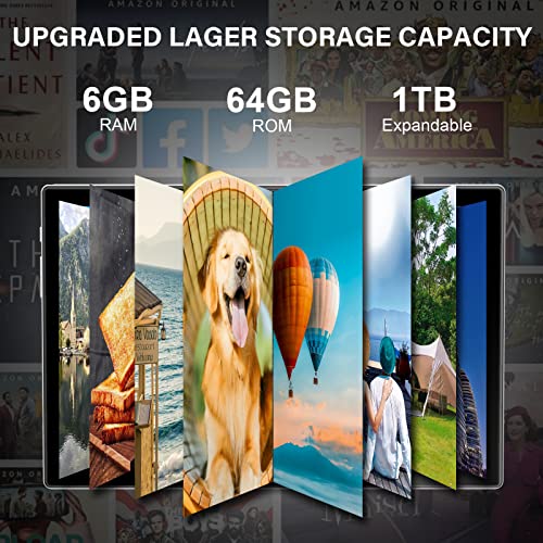 Android Tablet, 10.1 Inch Android 12 Tablet, 6Gb Ram 64Gb Rom, 1Tb Expand, Android Tablet With 8000Mah Battery, Dual Camera, 5G Wifi, Bluetooth, Fhd Ips Touch Screen, Gps, Google Gms Certified #TOP3