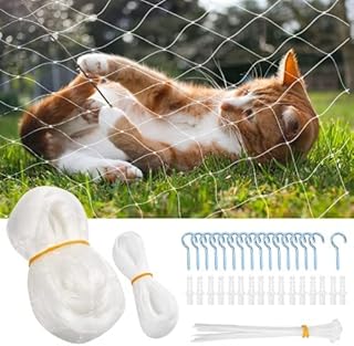 Dokpav Pet Cat Safety Nets, Transparent Nylon Pet Mesh, Garden Plant Mesh Net, Balcony Safety Net, Anti-Fall Fence Cat Net, Square Mesh Safety Protection Net for Balcony, Window, Garden, Stairs