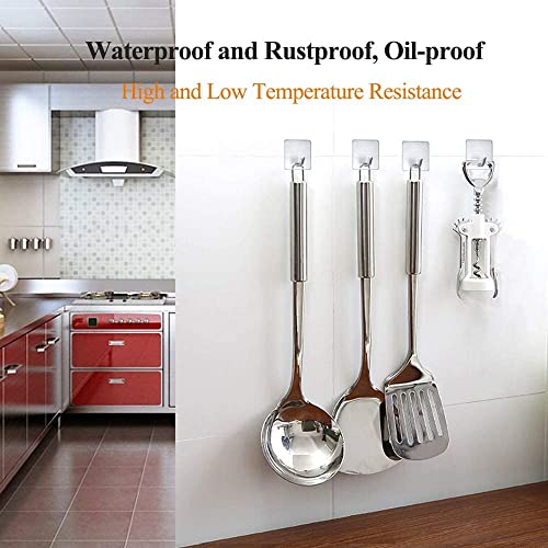 Image of Golden bird Adhesive Wall Hooks for Hanging Hold Strongly, Reusable Adhesive Hooks for Wall, Multi-Surface Damage Free Hooks for Hanging Stainless Steel Waterproof (Silver, 8)