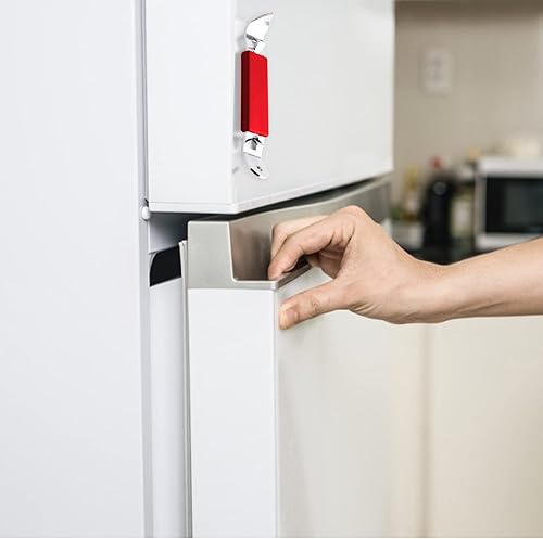 Miniatura 6 de Abrebotellas magnético, 2 unidades, abrelatas magnético de latas, abridor manual de botellas para botellas de cerveza, latas y bebidas (rojo, azul