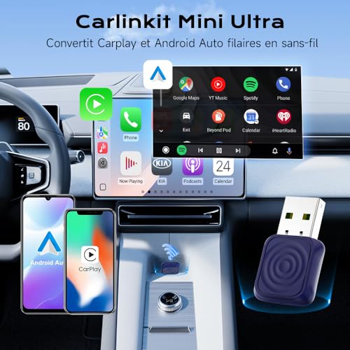 Adaptateur sans fil CarPlay Android Auto dongle USB-A USB-C - 2