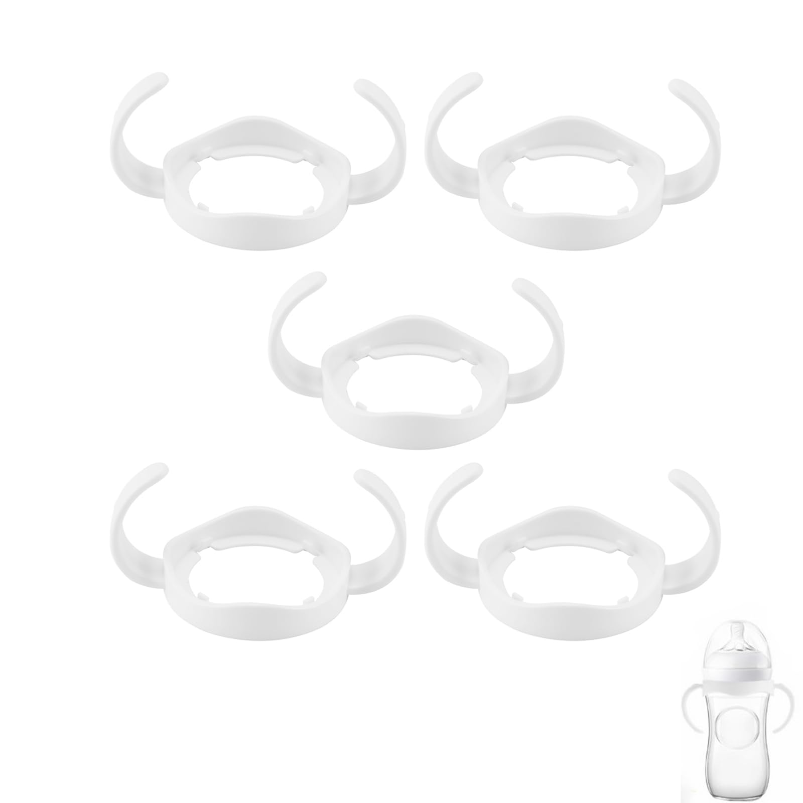 Houkiper Baby Fütterung Pflege Flaschenhalter, Babyflaschen Griffe Baby Flaschenhalter Easy Grip Standard Kunststoffgriff für Avent Natural Serie Weiß
