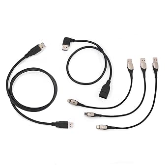Mission Darkness USB Cable Set UL-Certified Shielded Cables for Digital Forensics & RF-Shielded Enclosures Includes USB-A, USB-C, Micro USB, Lightning-Compatible, Extension Cables & Zipper Pouch