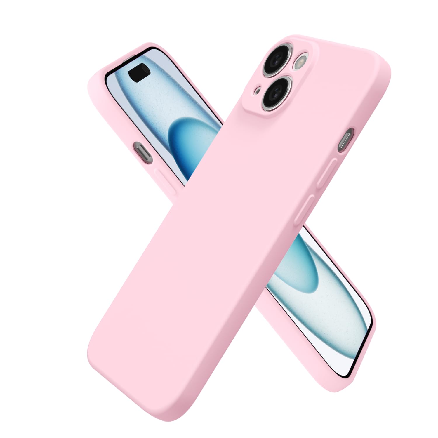 oakxco for iPhone 15 Plus Case Silicone, Ultra Slim Thin Phone Case for Women Girls, Plain Solid Color Minimalist Aesthetic Cute Girly Design, Soft