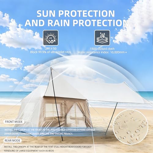 Carpa inflable para camping 4-6 personas beige miniatura 7