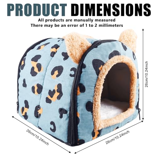 GBKDQQ Meerschweinchen Bett, Kuschelhöhle mit Abnehmbarem Kissen, Kaninchen Bett, Winter Meerschweinchen Kuschelhöhle, Käfige, Höhlen & Schlafplätze für Kleintiere Chinchilla Kaninchen (Blau)