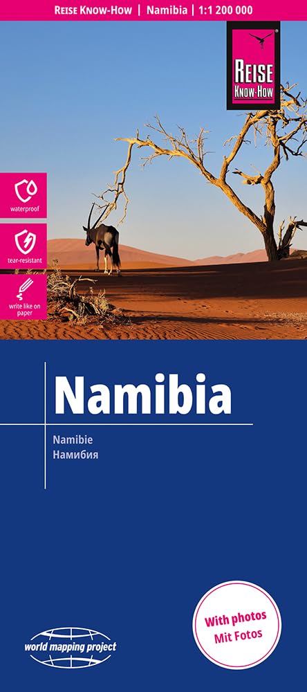 Namibia (1:1.200.000): reiß- und wasserfest (world mapping project)