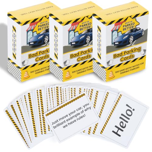 300pcs Funny Bad Parking Cards, 3 Pack Sarcastic Parking Notes