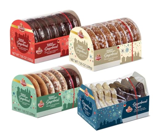 Wicklein Lebkuchen Gingerbread Cookie Assortment Chocolate, Glazed, Assorted, and Fruit