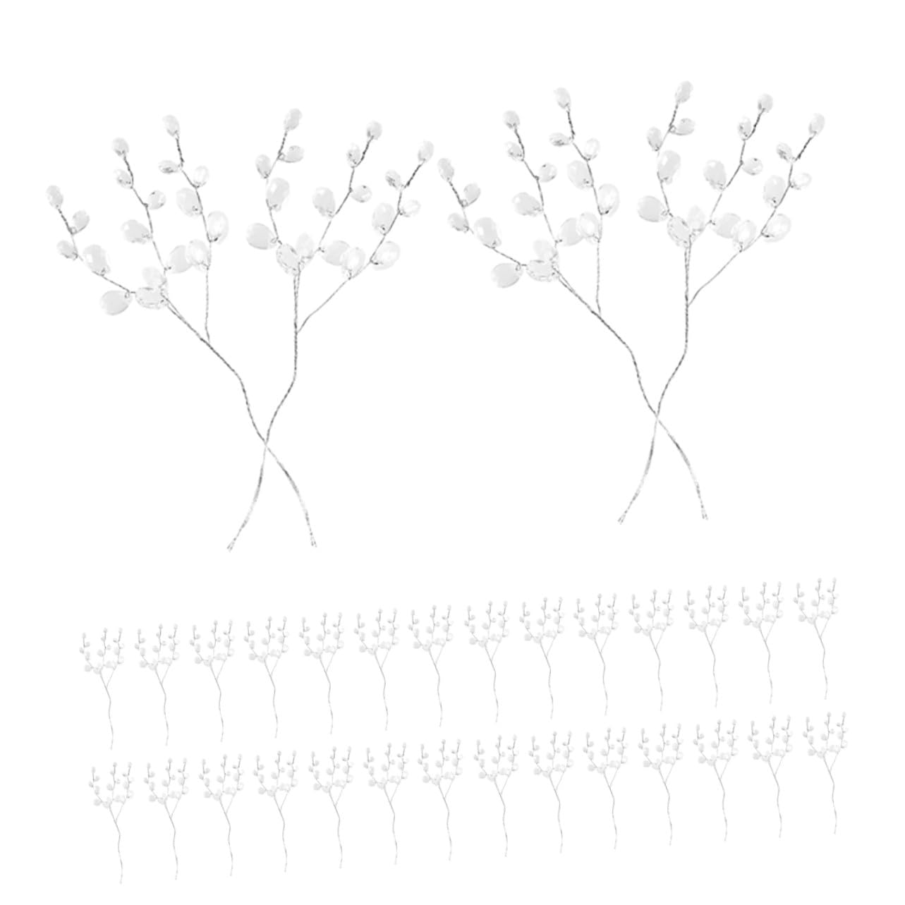 Künstliche Perlenblumen mit Acrylperlen Stiele für Dekoration Blumenstrauß für Innen und Außen für Küche Esszimmer und Hochzeit DIY-blumenarrangement Geschenk für Valentinstag