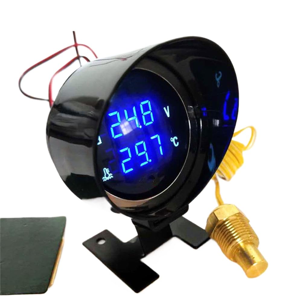Universal Car LCD Digital Voltmeter Water Temperature Gauge Meter DC 12V 24V Compatible with