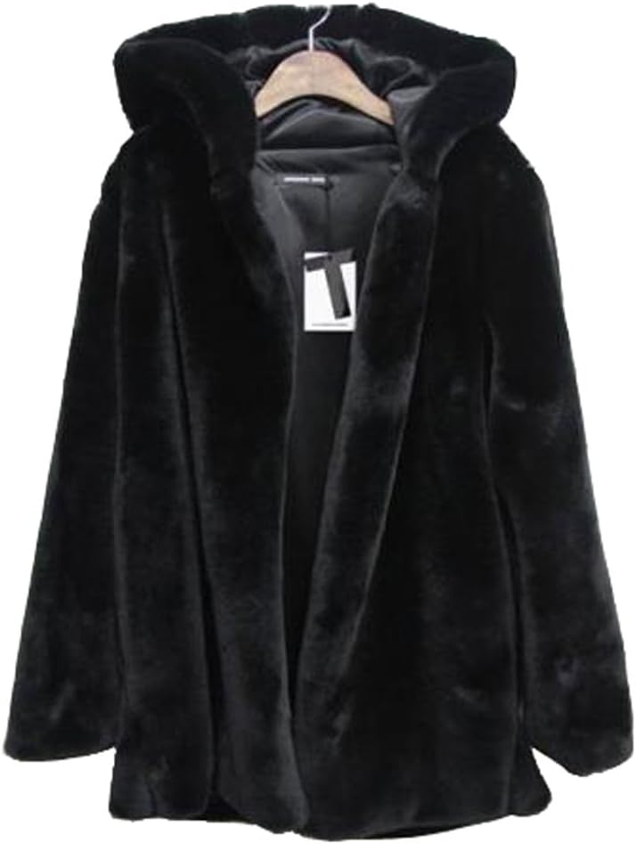 Women Winter Fashion Coat Parka Warm Faux Fur Long Sleeve Hooded Jacket Overcoat (XXL)