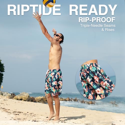 Image of Kanu Surf Men's Big Viper Extended Size Stripe Swim Trunk