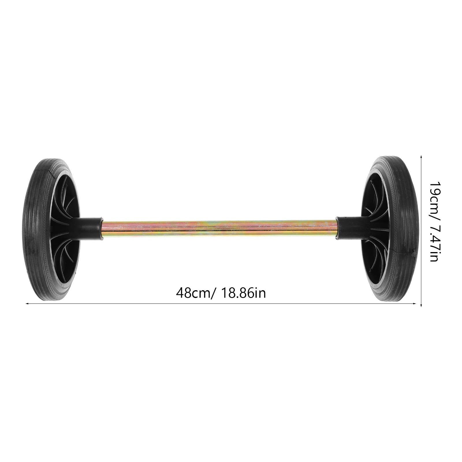 Set 1 Ruota in Gomma e Ferro con Asse Cavo per Bidone della Spazzatura da 240l Ruota di Ricambio Pratica e Resistente per Uso Esterno Colore Casuale