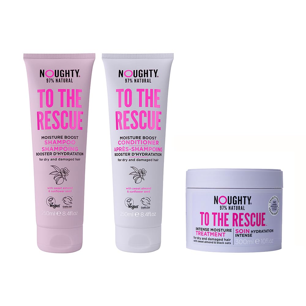 Noughty 97% Natural To The Rescue Moisture Boost Shampoo, Conditioner and Treatment Mask Bundle