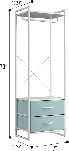 Miniatura 2 de Sorbus Premium Cothing Rack with Drawers - Heavy Duty Wardrobe Closet with Metal Frame & Wooden Top - 70Inch Tall Garment Rack- Lightweight