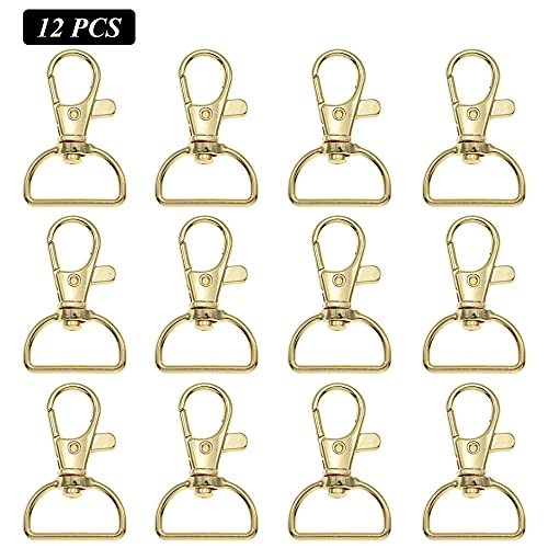 Pamtns 36 pièces Mousqueton pour Sac Pivotant Détachables Boucle en Métal Anneau Sac en forme D Sac Boucle en Métal Tri-Glide Accessoire Sac a Main Couture pour DIY Sac à Main Or