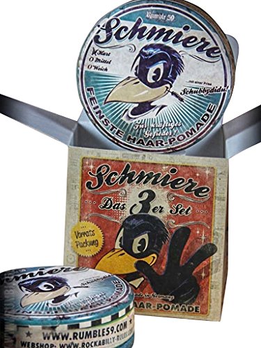 Preisvergleich Produktbild Schmiere - 3er Set Pomade Hart - Pomade from Rumble59