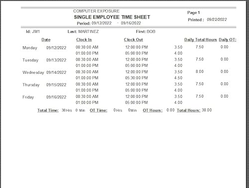 Employee Time Clock Software | Single Pc | 100 Employees | Windows 7,8,10,11 | No Monthly Fees | Free Support #TOP3