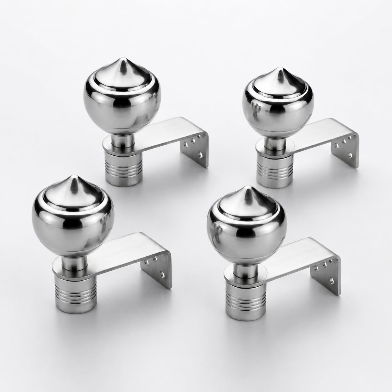 Stainless Steel 304 Grade Bend 1"x3"Curtain Bracket for Window Rod | Heavy Duty 2 mm Plate thikness Wall Mount Curtain Holder | Modern Silver Finish (Set of 4 pcs.) 25mm crome Plating-image-16