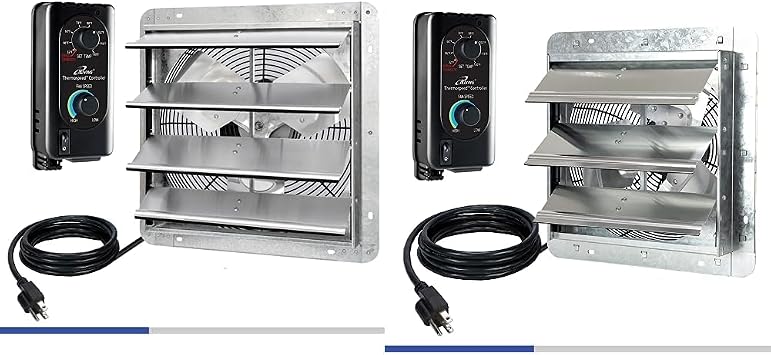 iLiving 16" & 12" Wall Mounted Shutter Exhaust Fans, Automatic Shutter