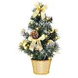 【Basic Decoration】El mini árbol de Navidad de escritorio viene con una base de cesta para que pueda colocarlo sin esfuerzo en una mesa. Ideal para mostradores de centros comerciales, mostradores de productos, reuniones familiares, decoraciones del árbol de Navidad y accesorios para llevar la alegría navideña a cualquier hogar.