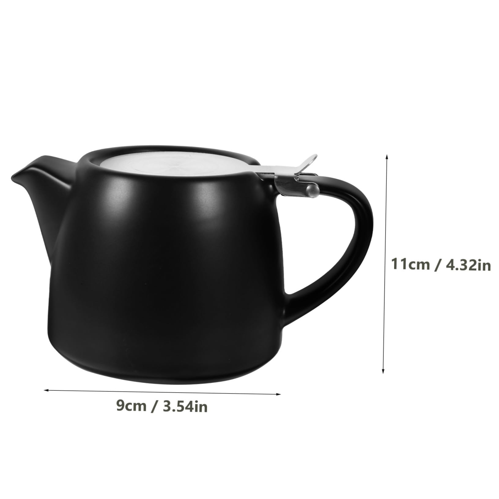 Ciieeo Ceramiczny Mały Czajniczek Do Herbaty z Metalowym Zaparzaczem Półmatowy Czarny Dzbanek Do Herbaty i Herbaciarni Trwały Parzenia Liściastej
