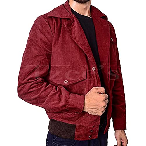 Tzee's Jack Torrance Jacket-Jack Nicholson Shining Jacket-Jack Torrance Maroon/Red Corduroy Fabric Bomber Jacket2
