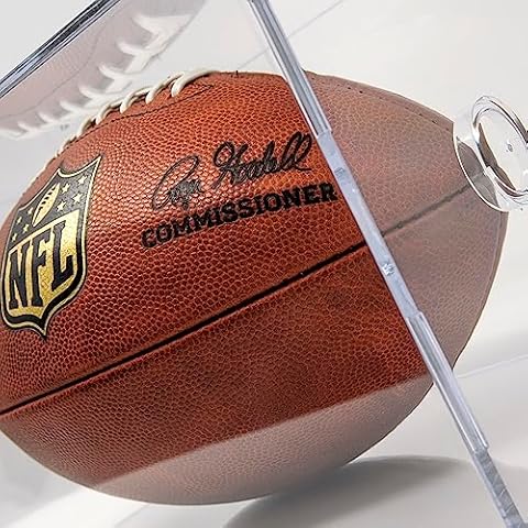 BallQube Football Display Case Autographed Football Case for Display Football Cube Display Memorabilia Football Display Case Square Clear Sports Storage Football Display Case Holder Cover