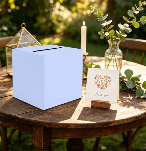 Image of SietDESEO Lavender Card Box with Slot Money Gift Card Box Holder for Party Wedding Reception Birthday Graduation Bridal Shower Baby Shower Diaper Raffle Box