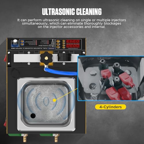 AUTOOL Automotive Motorcycle 4 Cylinder Ultrasonic Wave Injector Cleaner Petrol Injection Tester Cleaning Kit Tester by AUTOOL - Image 2