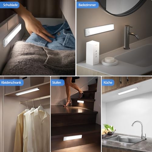 OUILA Unterbauleuchte Küche LED Schrankbeleuchtung mit Bewegungsmelder USB-C wiederaufladbar LED-Licht Dimmbar kabellos Nachtlicht für… – Ansicht 9
