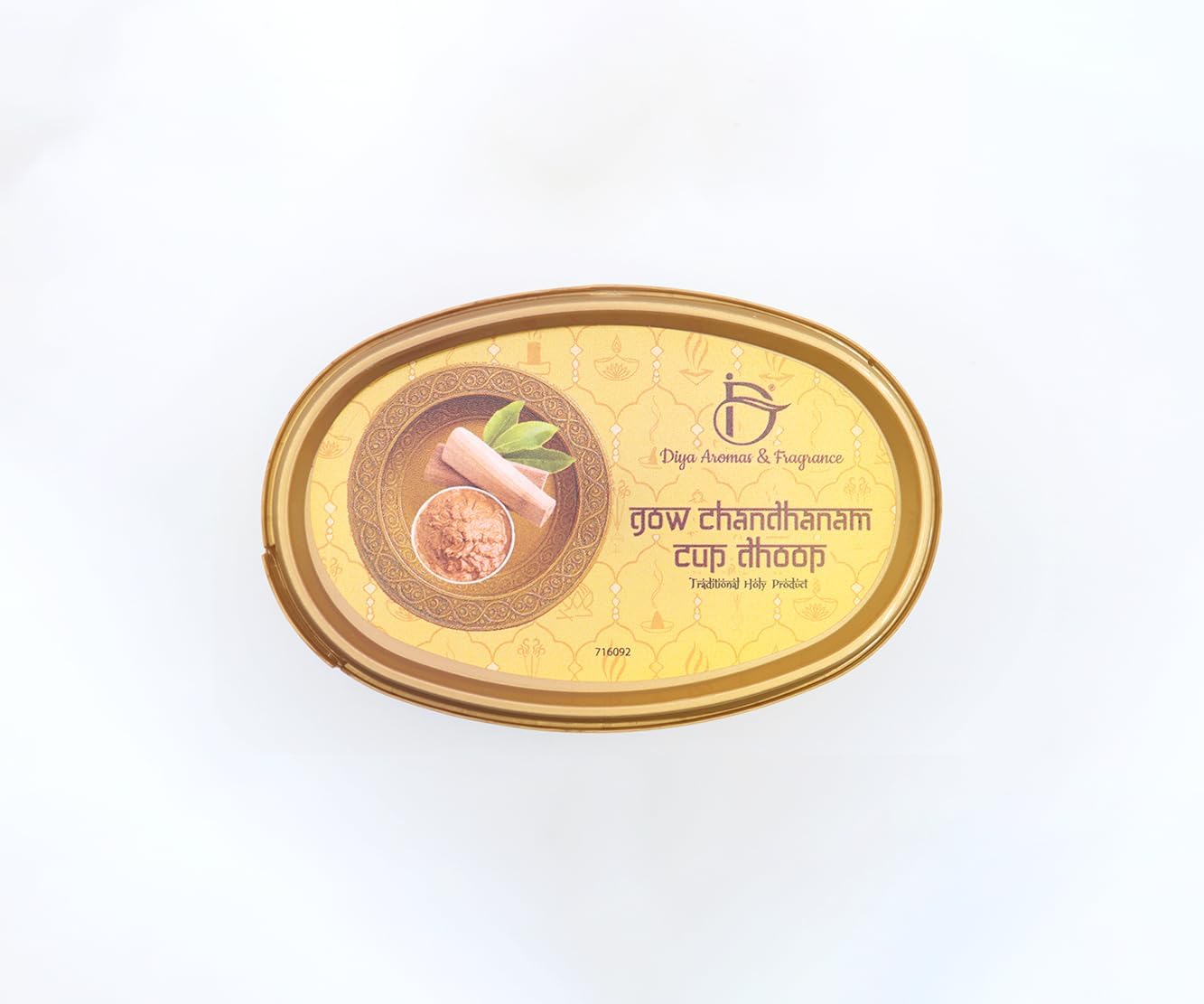 DIYAAROMAS AND FRAGRANCES Gow Chandanam Dhoop Cups (Pack of 4)(Each Box Contain 15pcs) | Traditional Chandan Incense Cups with a Ceramic Stand for Puja, Meditation & Home Fragrance 3