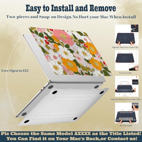 Coque MacBook Pro 15 Pouces 2015 protection rigide A1398 fleurs