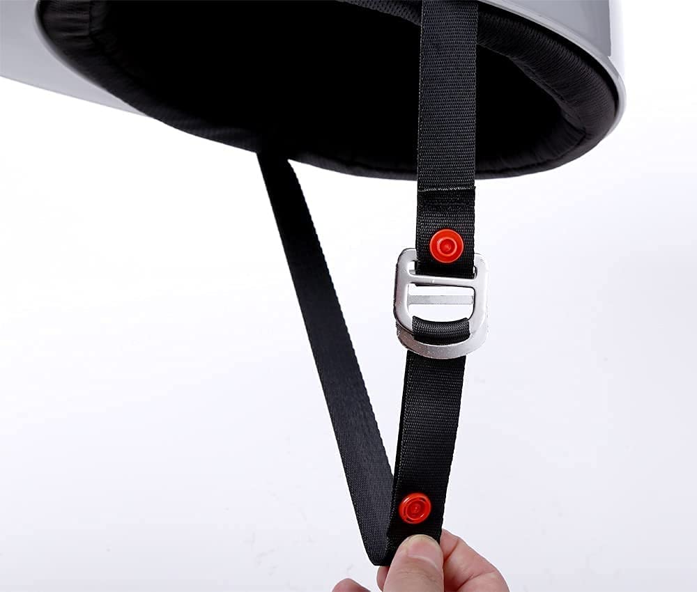 Caschi Jet da Moto Casco Scodella Adulto Aperto Da Uomo E Da Donna, Certificato DOT Bike Cruiser Chopper Ciclomotore Scooter Casco Da Moto Nero 5,S=54-55CM