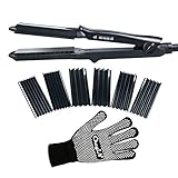 【4 en 1 Hair Crimper】la cerámica para prensar el cabello construida con cuatro placas de cerámica intercambiables, obtendrás control de peinado las 24 horas para estilos sin frizz,incluso en condiciones de humedad, y la función de apagado automático proporciona seguridad y conveniencia adicionales.
