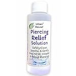 Urban ReLeaf PIERCING RELIEF Solution ! Safely Clean, Soothe & Gently Calm New, Irritated and Bumpy Piercings. 100% Natural Sea Salt, Tea Tree, Rosemary