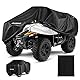 XXXL Quad ATV Abdeckplane Anzome 420D Oxford Gewebe Wasserdicht 250 x110 x120cm Große Fahrzeug Abdeckung Schutz Cover für ATV | Winterfest Staub Regen UV-Schutz (Schwarz)