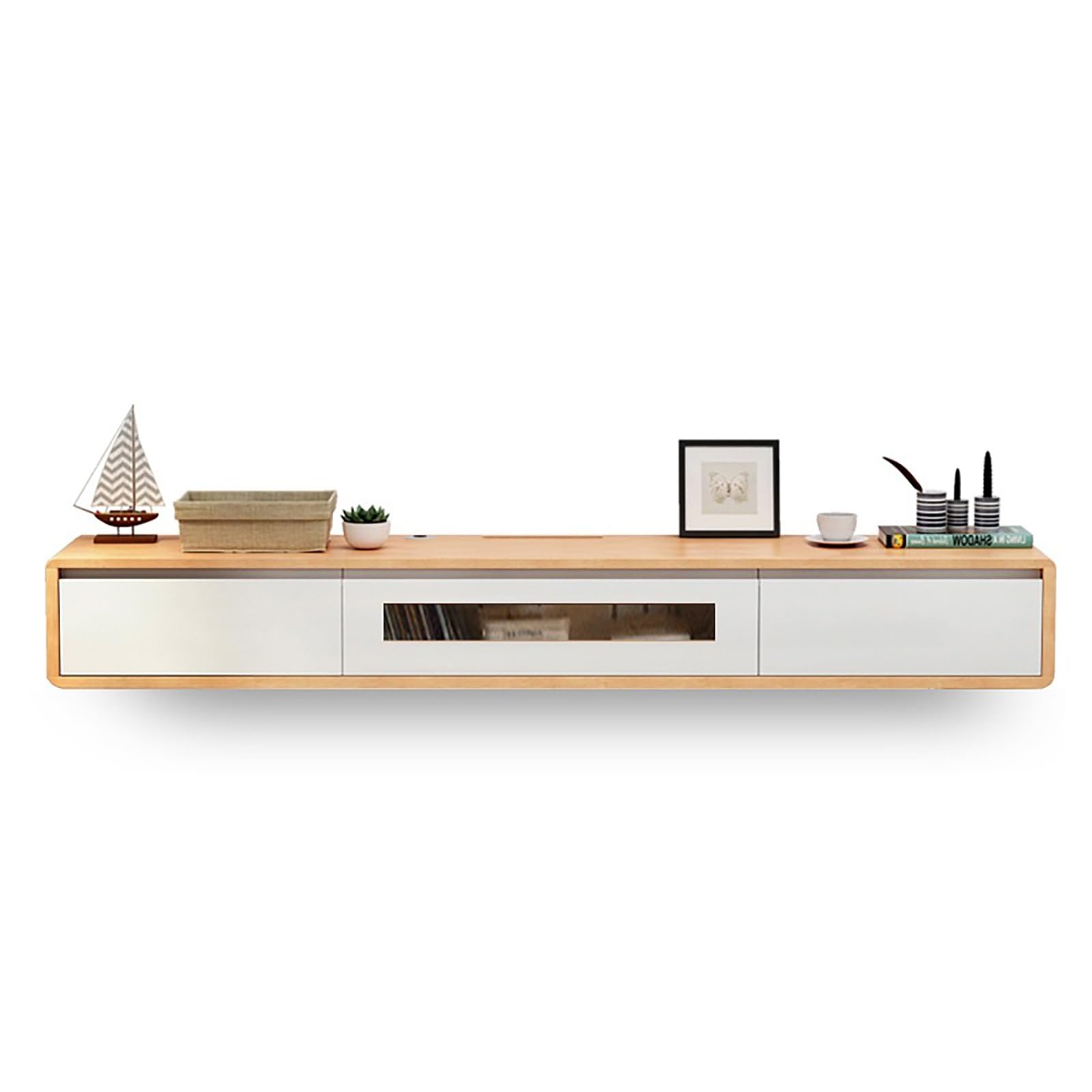 Wisząca podstawka pod telewizor, centrum rozrywki z drzwiami, unosząca się konsola TV, unosząca się konsola multimedialna, pływający stojak pod telewizor do montażu na ścianie (140 cm)