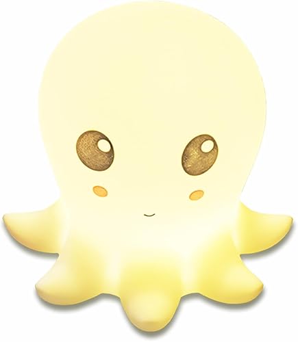 Miniatura 7 de Linda luz nocturna de pulpo, lámpara táctil de silicona suave para niños y adultos, luz de noche que cambia de 7 colores, lámpara de guardería