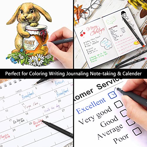Tebik 108 Pack Journal Planner Pens Colored Pens, 100 Assorted Colors Drawing Pens With 8 Different Stencils, Perfect For Dotted Journal Planner Writing Note Calendar Coloring Office School Supplies #TOP5
