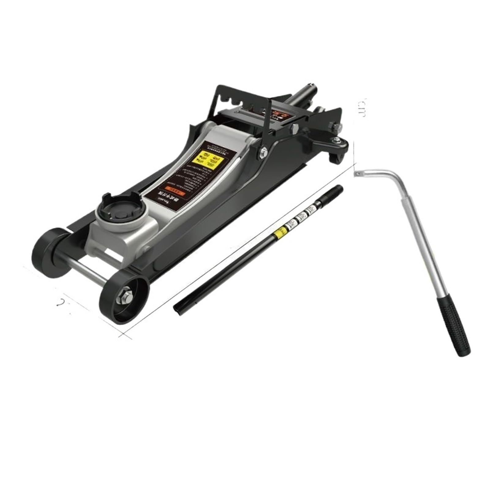 Hydraulic Jack, Horizontal Hydraulic Jack SUV Tire Changing Tool Car Oil Pressure 2.5T National Standard Vehicle Tools(12KG papebox Wrench)