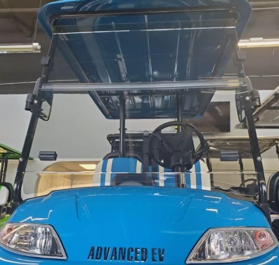 Advanced EV1 Clear Folding Golf Cart Windshield for Advanced EV, EV1 Models, 3/16" Thick Acrylic, 36" x 38.375"