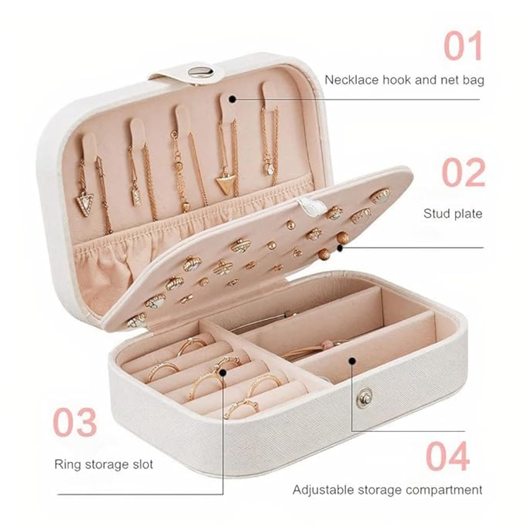 Travel Jewelry Box PU Leather Small Organizer