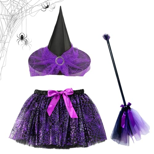 Vitsrisea Disfraz De Halloween - Para Disfraz De Escoba Y Falda Para Niños,Suministros Ajustables de Cosplay de Halloween para Niños y