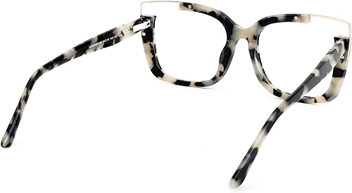 Vista 7 de VOOGLAM Gafas cuadradas de gran tamaño sin receta para mujer, luz azul y bloqueo UV400, marcos elegantes de acetato para computadora/teléfonos/TV