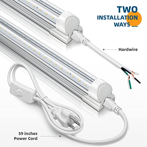 Barrina Led Shop Light 2Ft, 20W 2500Lm 5000K, T8 Led Light Fixture, Clear Cover, Ceiling And Utility Light, Linkable Tube Lights For Shop, Room, Garage, Workbench, Warehouse, 2-Pack #TOP4