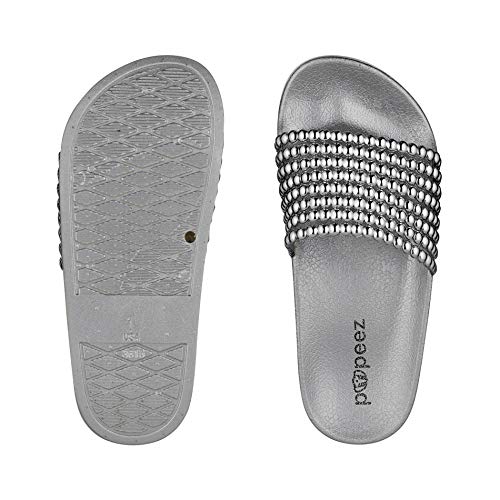 Flat Slide Sandals For Kids With A Pearl Detail Strap3